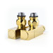 Кран кутовий для рушникосушки Raftec Quadro 1/2х1/2, золото, 2шт.