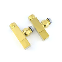Кран кутовий для рушникосушки Raftec Quadro 1/2х1/2, золото, 2шт.