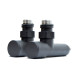 Кран кутовий для рушникосушки Raftec 1/2"х1/2" подовжений, чорний, 2шт.