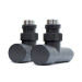 Кран кутовий для рушникосушки Raftec 1/2"х1/2" подовжений, чорний, 2шт.