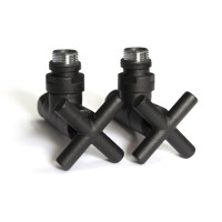Кран кутовий для рушникосушки Raftec Premium 1/2х1/2, чорний муар, 2шт.