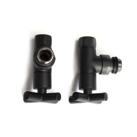 Кран кутовий для рушникосушки Raftec Premium 1/2х1/2, чорний муар, 2шт.
