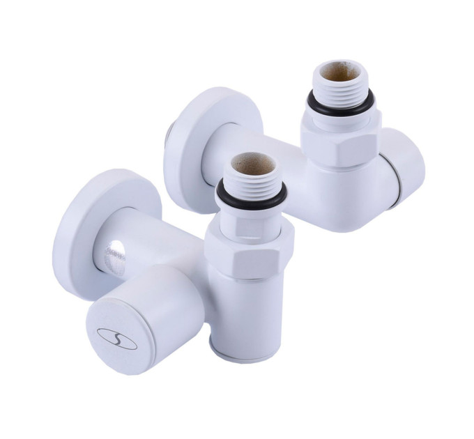 Кран кутовий під ТЕН Solomon 1/2"х1/2" білий, 2шт