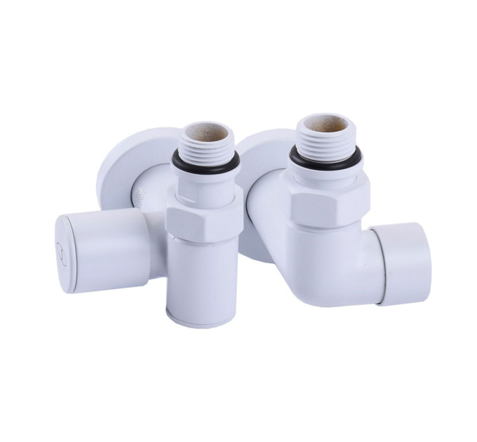 Кран кутовий під ТЕН Solomon 1/2"х1/2" білий, 2шт