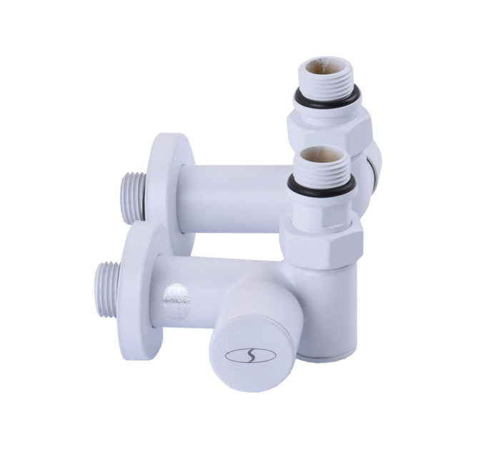 Кран кутовий під ТЕН Solomon 1/2"х1/2" білий, 2шт