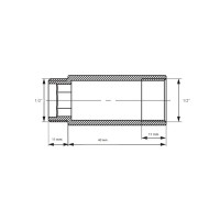 Подовжувач  ВЗ (M22" x 1/2")  40 mm, білий (2 шт)