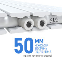 Вертикальний радіатор Largo Double 456*1800-6 (50мм), anticor, білий