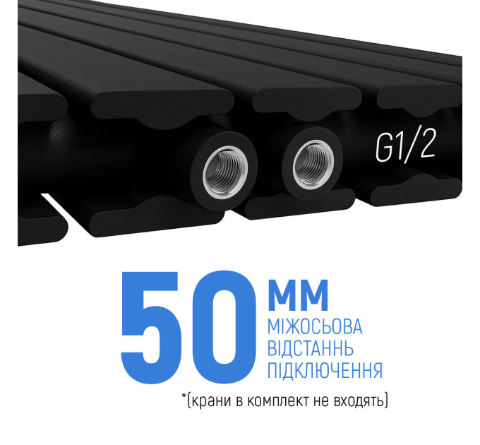 Вертикальний радіатор NAVIN Largo Double 456x1800-6 (50мм), anticor, чорний муар