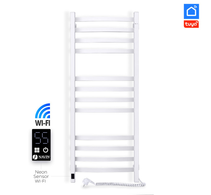 Рушникосушка електрична Navin Avalon 480х1200 Sensor з Wi-Fi права, біла