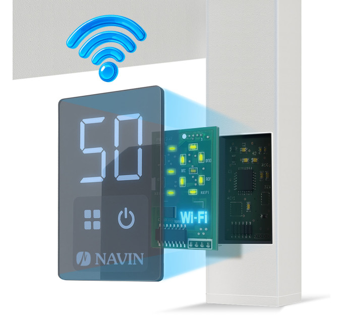 Рушникосушка електрична Navin Avalon 480х1200 Sensor з Wi-Fi права, біла