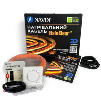 Комплект теплої підлоги NAVIN HaloClear Basic 100 Вт / 0.5 - 0.7м² (5.5 м) нагрівальний кабель + терморегулятор NAVIN EH84WM-16A, білий матовий