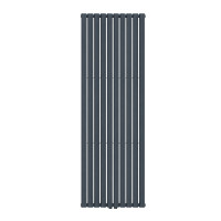 Вертикальний радіатор опалення NAVIN Ellipse Double 600х1800-10 (50 мм), anticor, антрацит