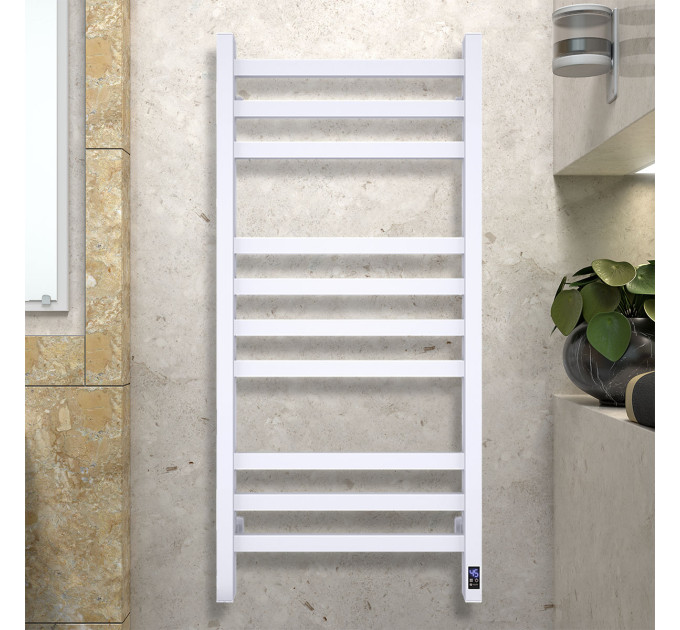 Рушникосушка Авангард 480х1000 Sensor лівобічна з таймером, біла