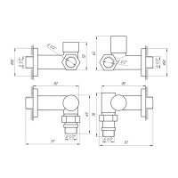 Кран кутовий під ТЕН 1/2"х1/2" (чорного кольору)  2шт.