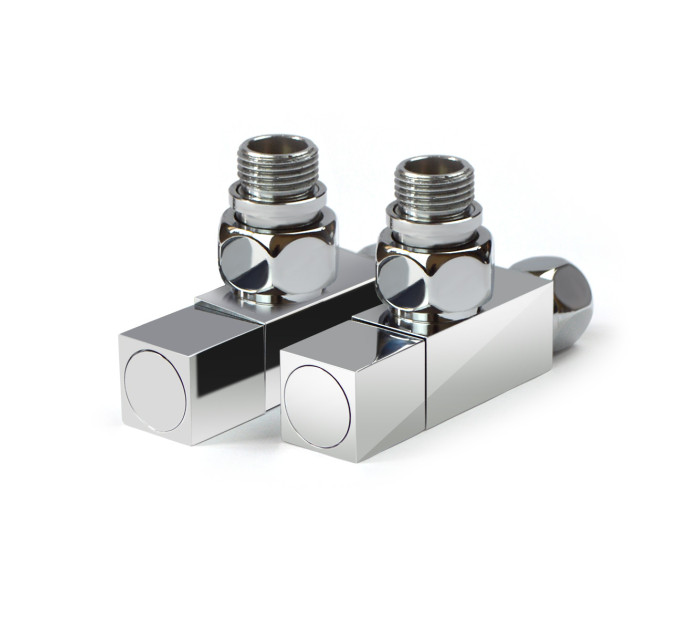 Кран кутовий для рушникосушки Raftec Quadro 1/2х1/2 Chrome, 2шт.