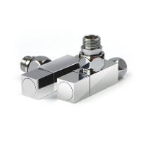 Кран кутовий для рушникосушки Raftec Quadro 1/2х1/2 Chrome, 2шт.