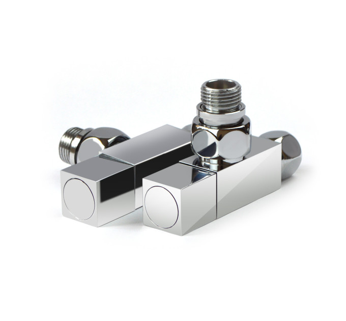 Кран кутовий для рушникосушки Raftec Quadro 1/2х1/2 Chrome, 2шт.