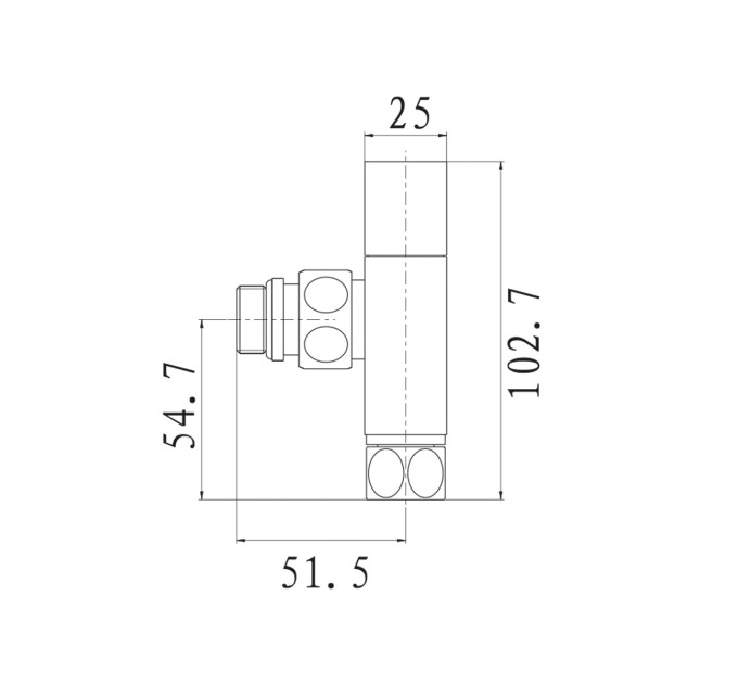 Кран кутовий для рушникосушки Raftec Quadro 1/2х1/2 Chrome, 2шт.